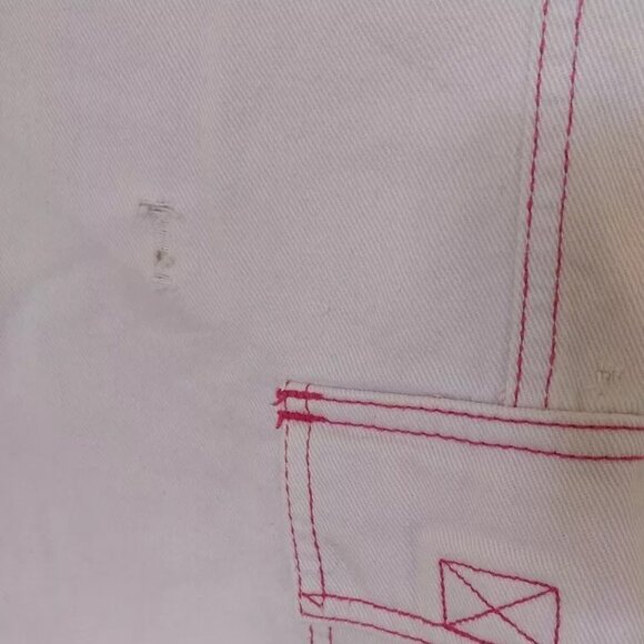 Y2K VTG Pink Denim Jalate Crop Cargo Jeans Jrs 5/6 100% Cotton - Picture 4 of 8